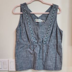 Aventura Organic Blue Sleeveless Top